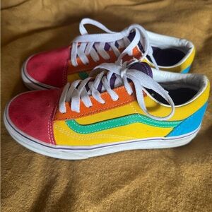 Vans off the Wall Color Block Youth Shoes Size 4.5